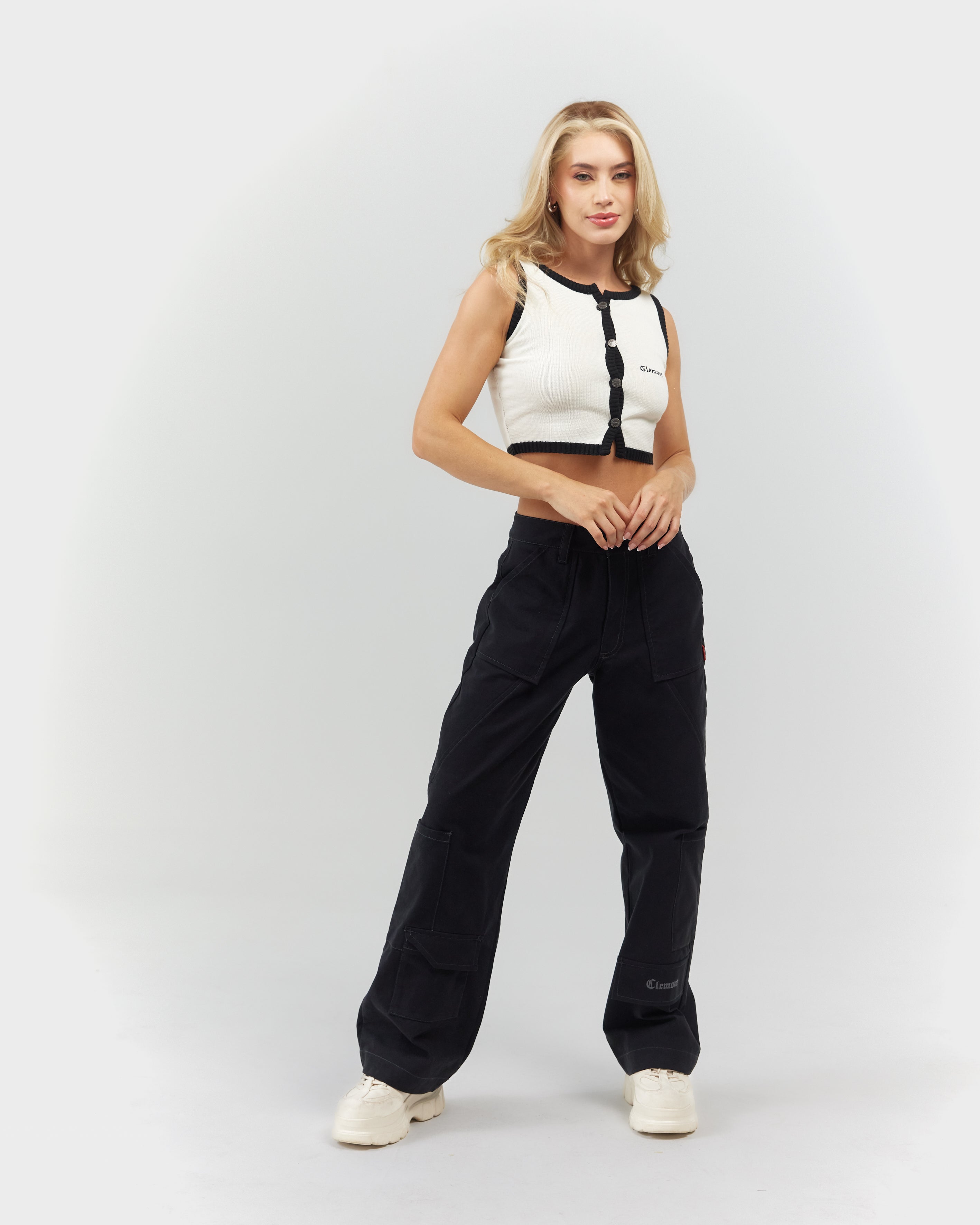 CROP TOP MUJER ELEGANZA CREMA/NEGRO CLEMONT