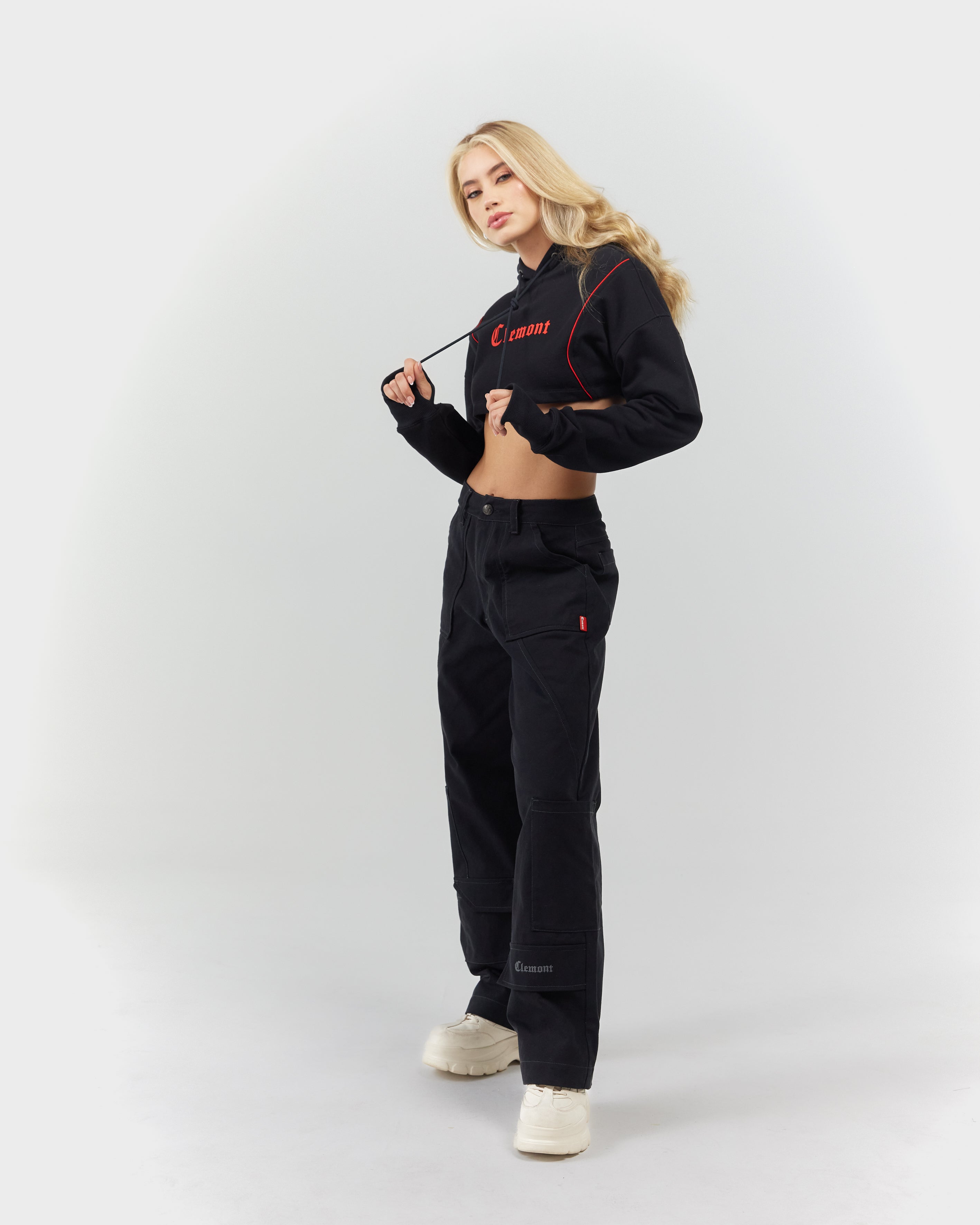 CROPPED HOODIE WOMEN VIGORE BLACK CLEMONT