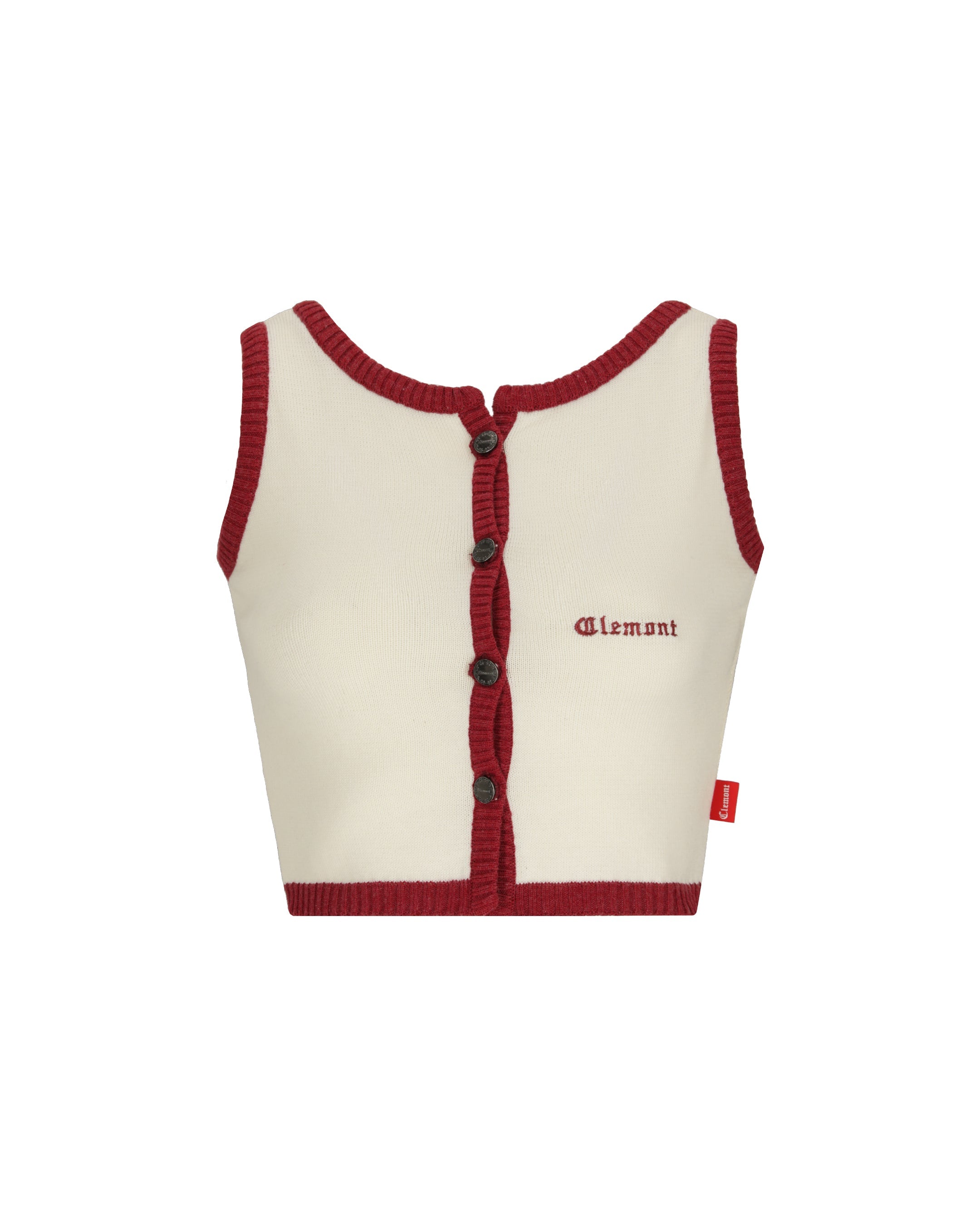 CROP TOP WOMEN  ELEGANZA CREAM/RED CLEMONT