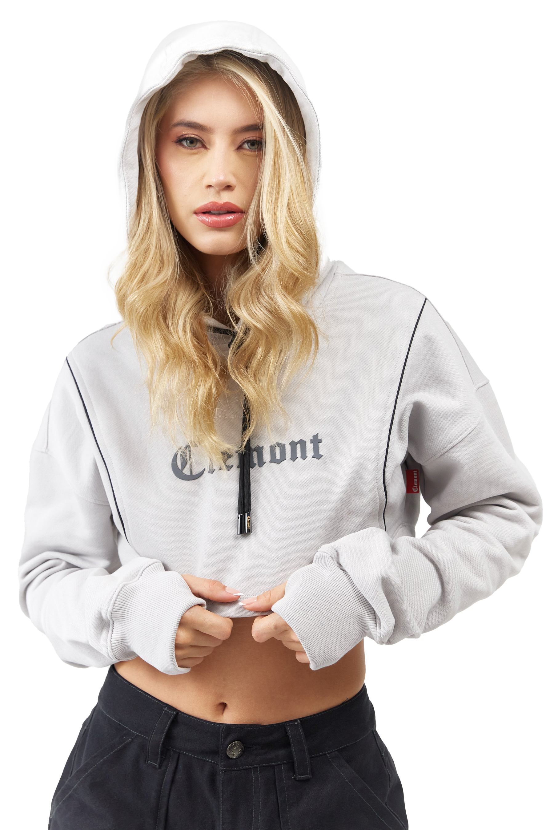 CROPPED HOODIE WOMEN  VIGORE  GREY CLEMONT