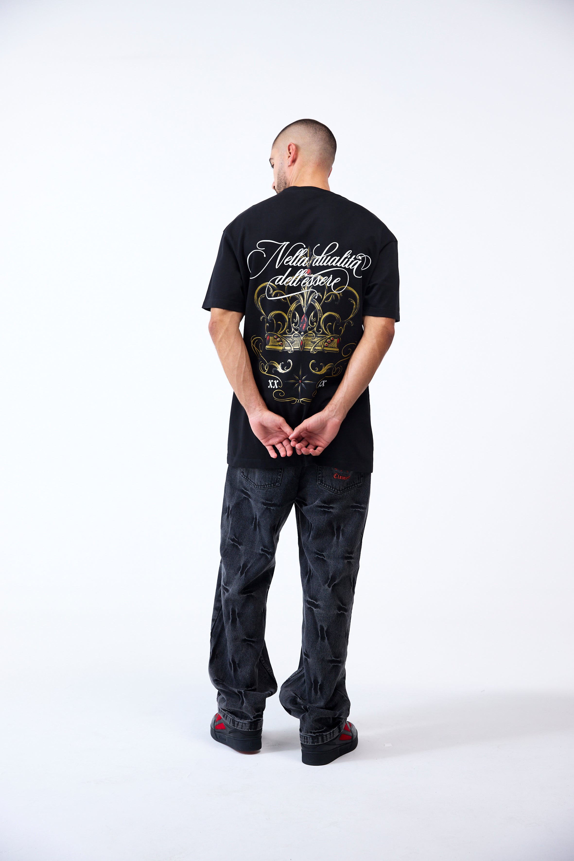 CAMISETA OVERSIZED MASCULINO FILIGRANA NEGRO CLEMONT