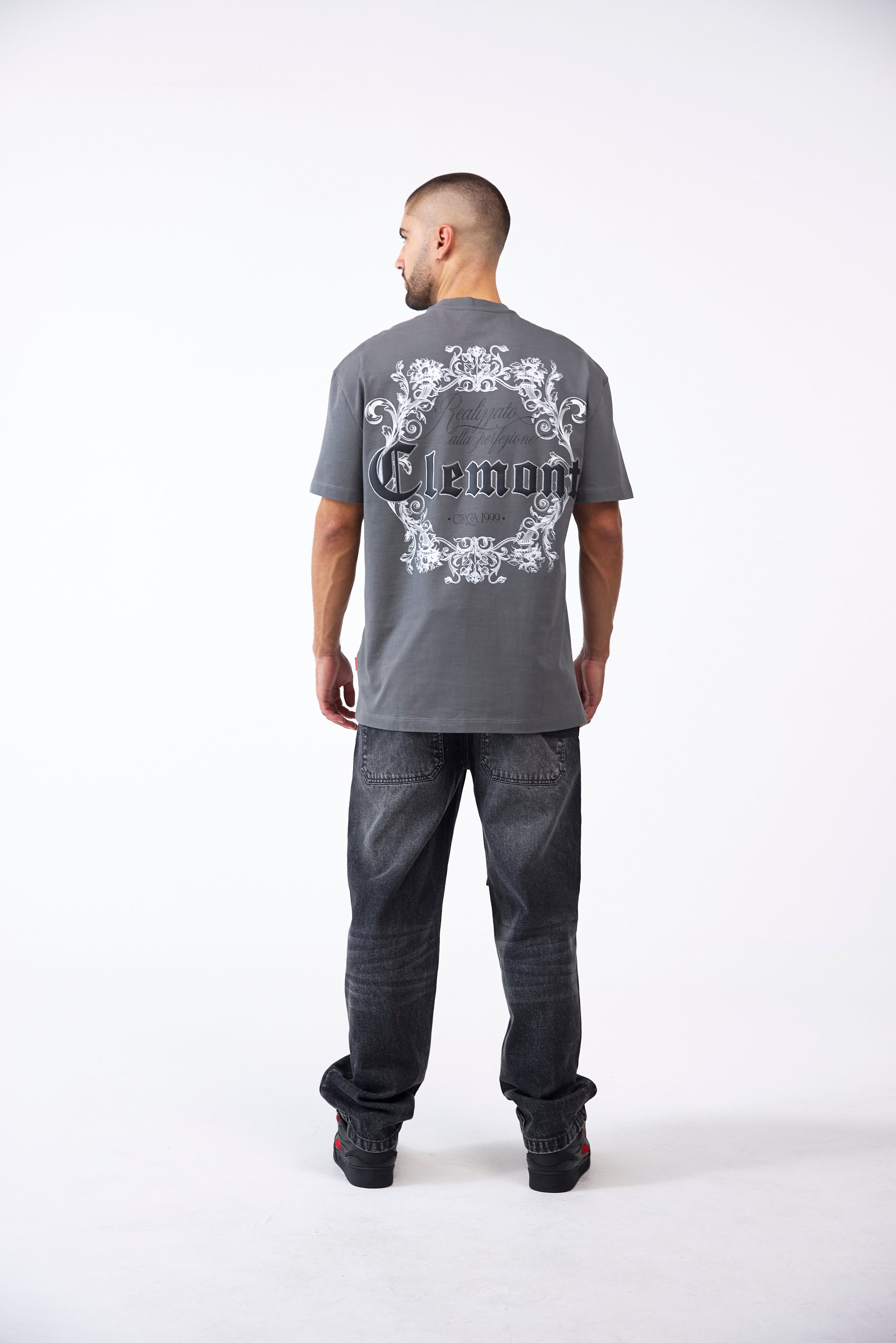 CAMISETA MASCULINO BENEVOLENZA GRIS OSCURO CLEMONT