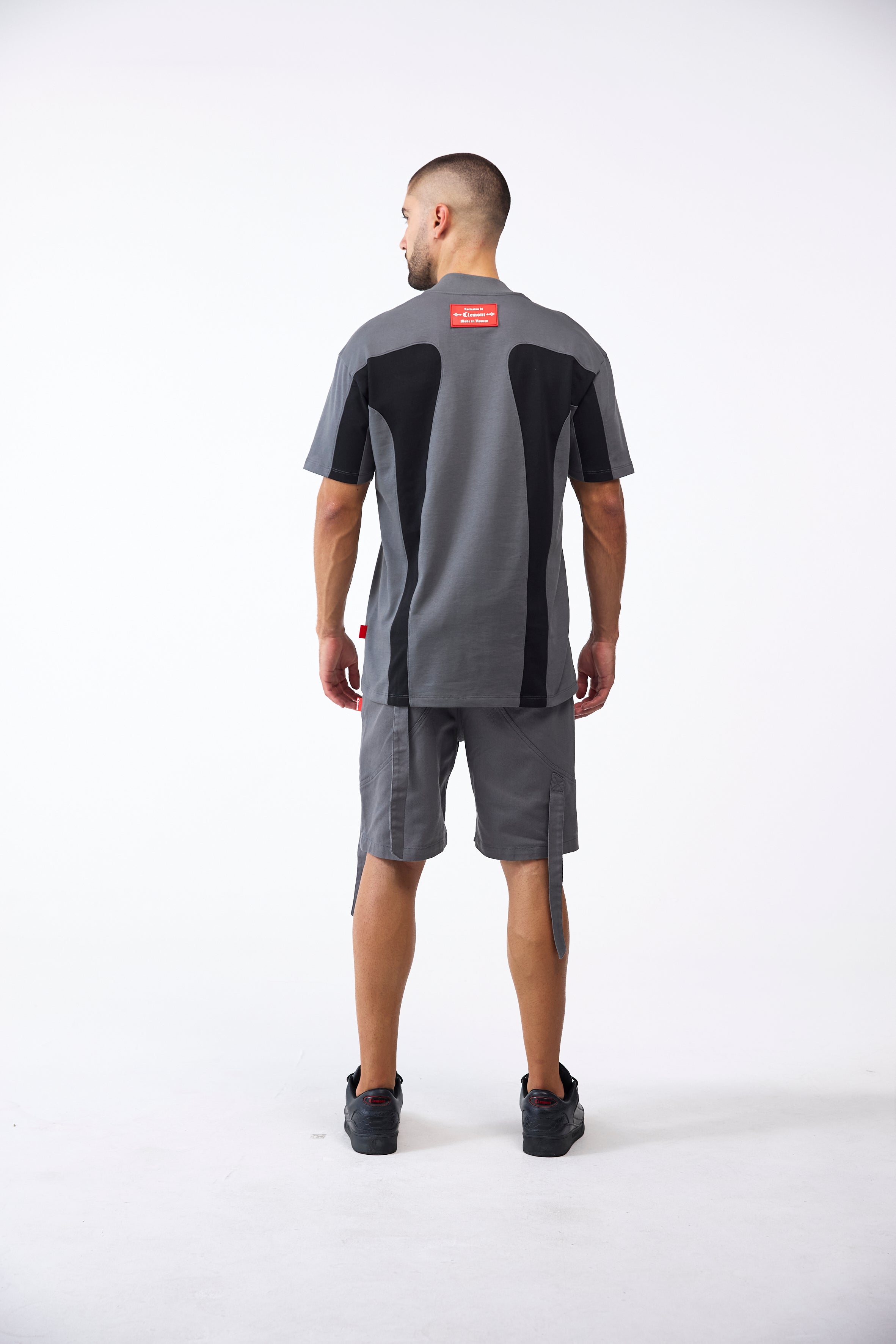 CAMISETA MASCULINO RAGNO GRIS/NEGRO CLEMONT