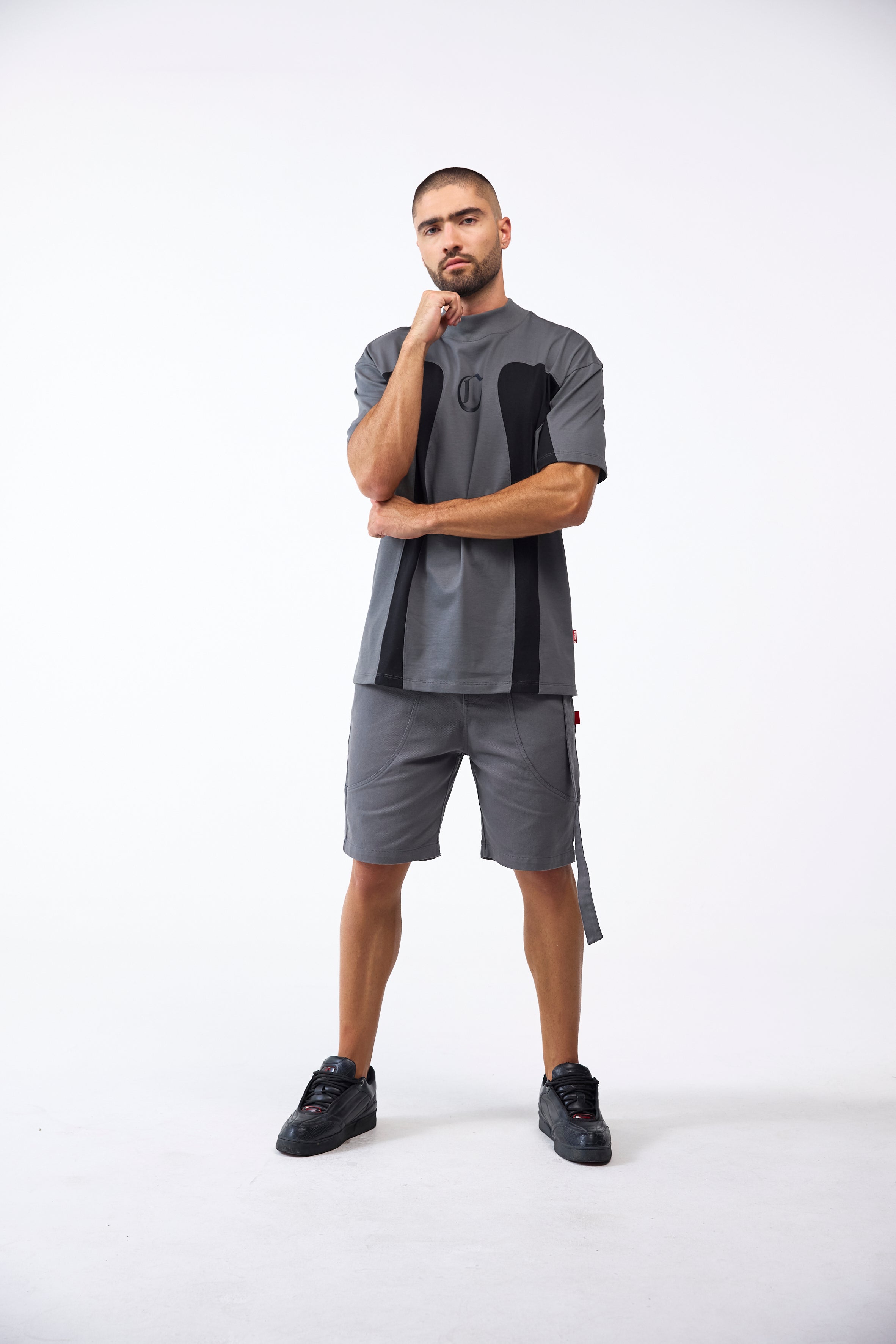 CAMISETA MASCULINO RAGNO GRIS/NEGRO CLEMONT