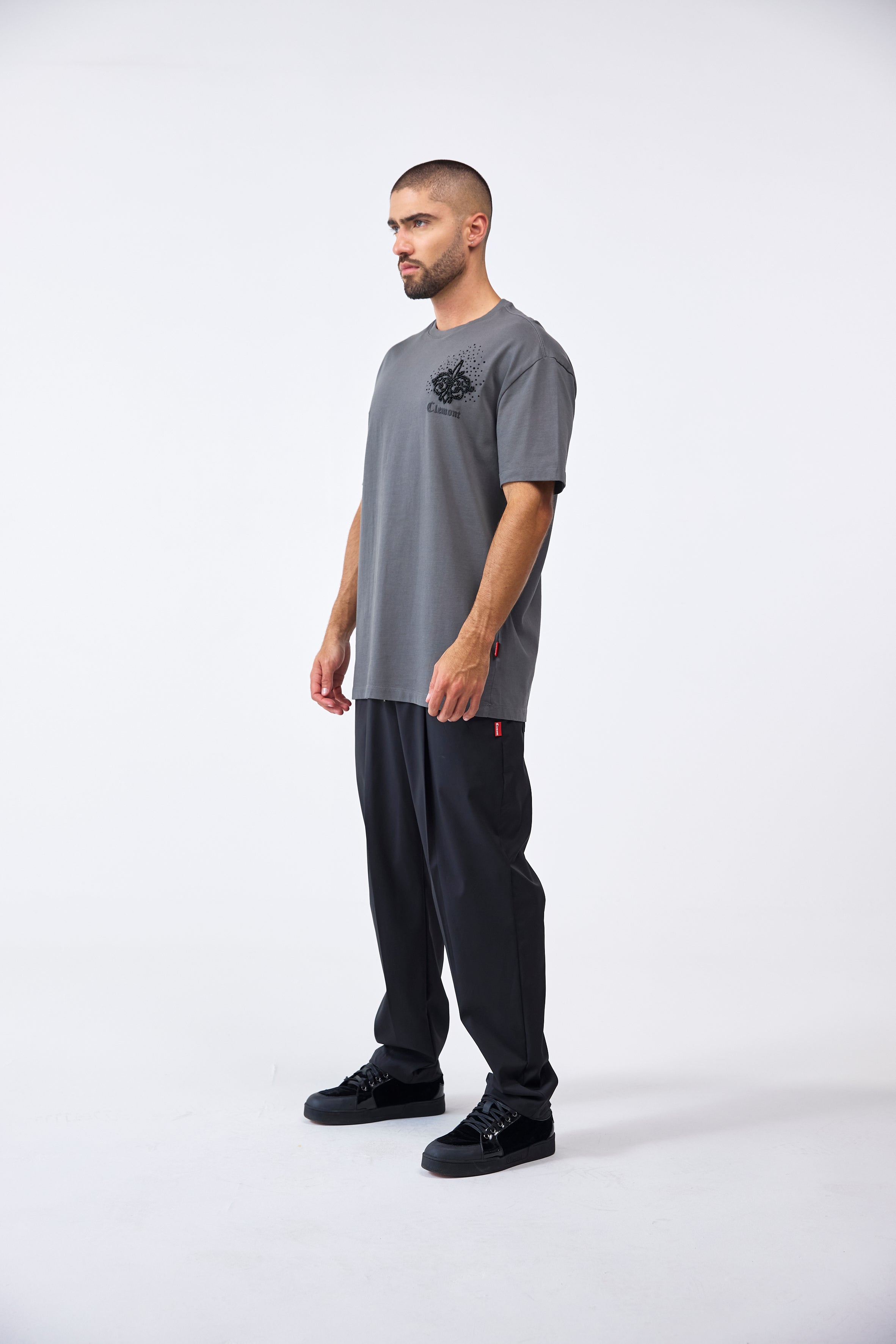 CAMISETA MASCULINO TELESMA GRIS OSCURO CLEMONT