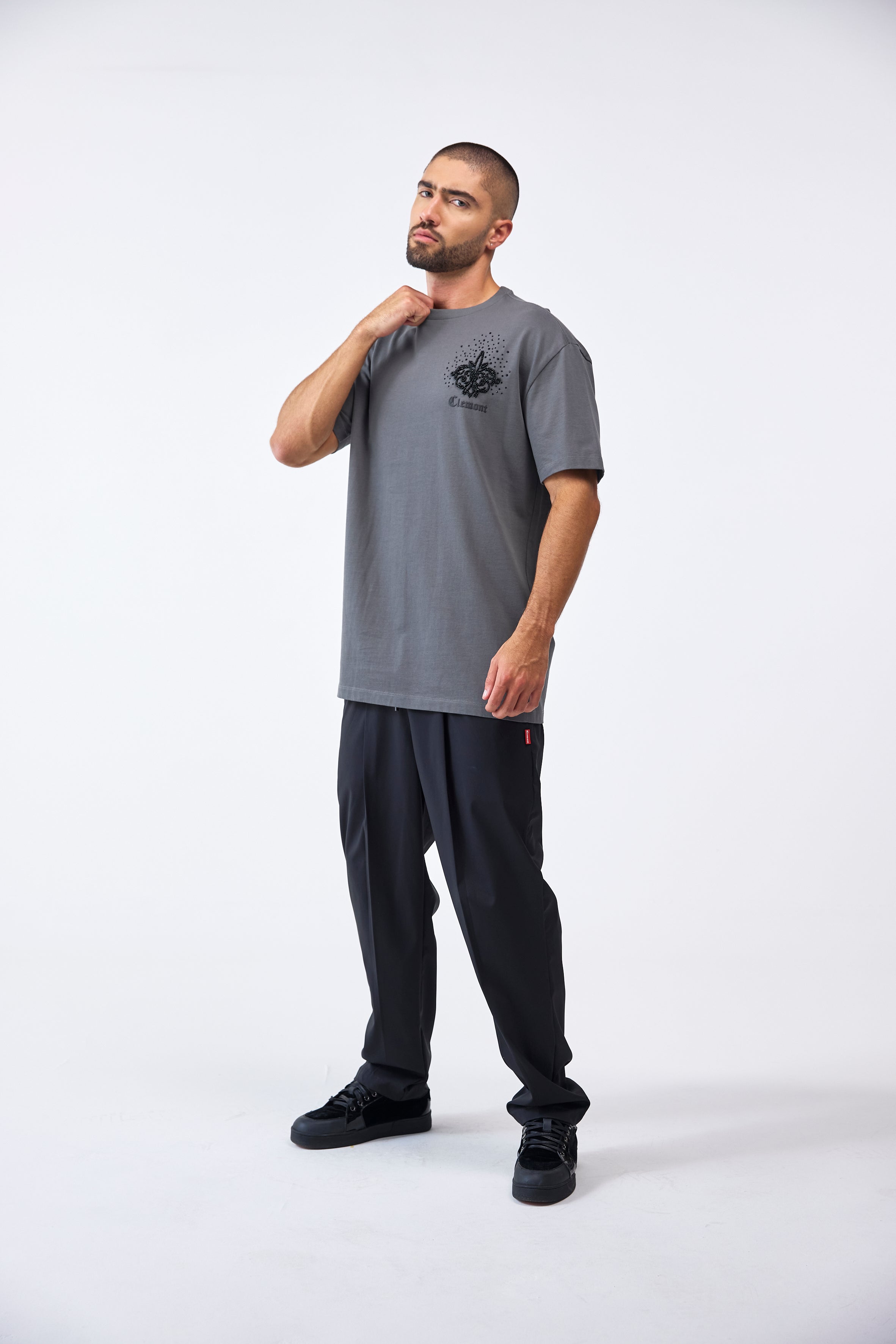 CAMISETA MASCULINO TELESMA GRIS OSCURO CLEMONT