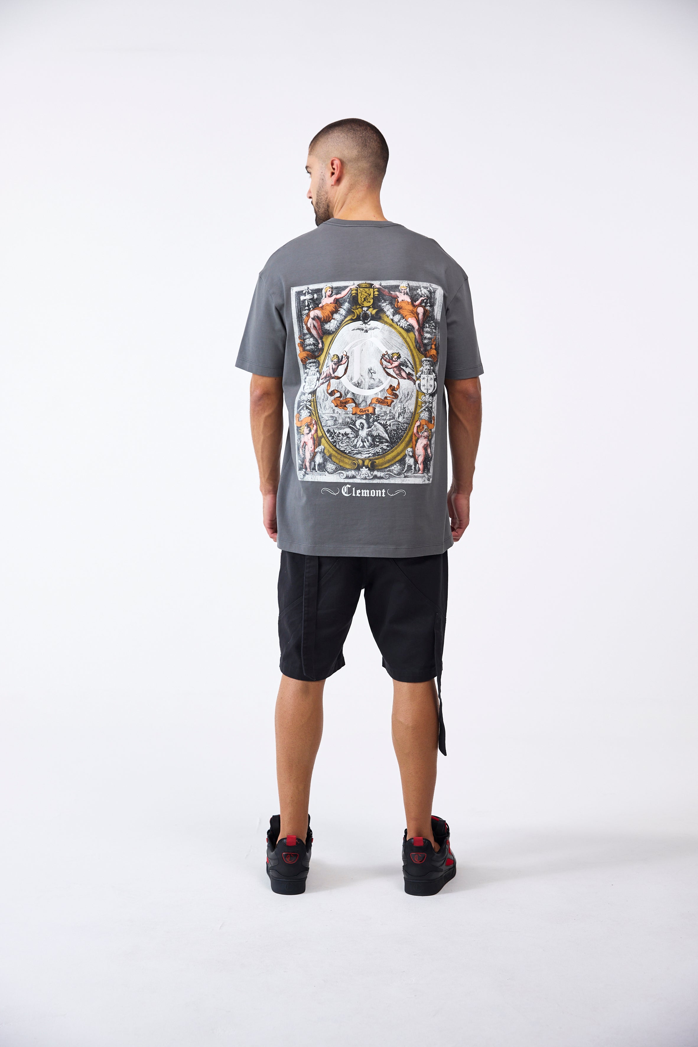CAMISETA MASCULINO PALADINO GRIS OSCURO CLEMONT