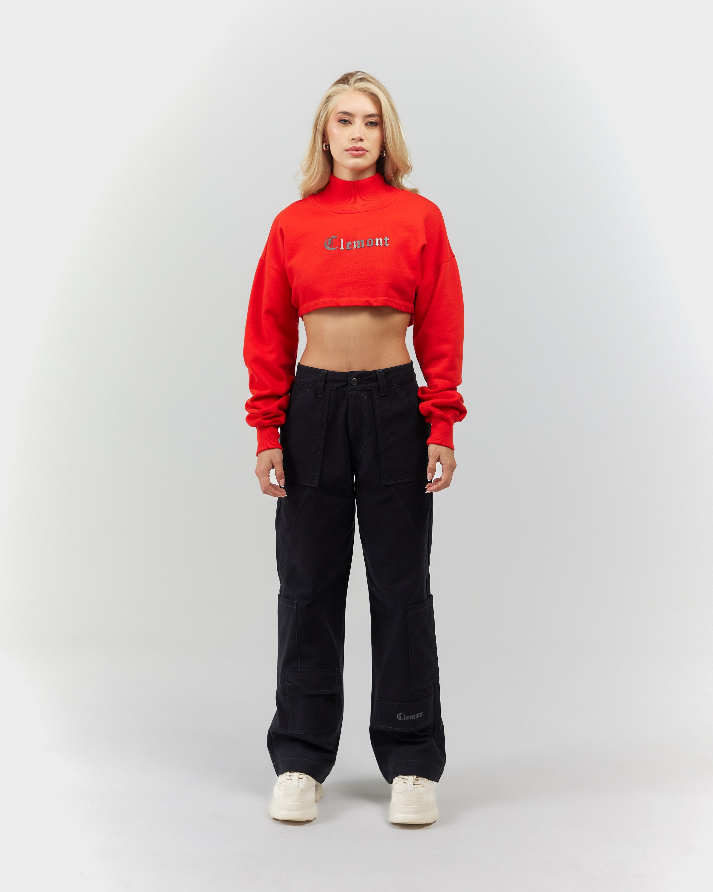 CROPPED SWEATER WOMEN  BELLEZZA RED CLEMONT