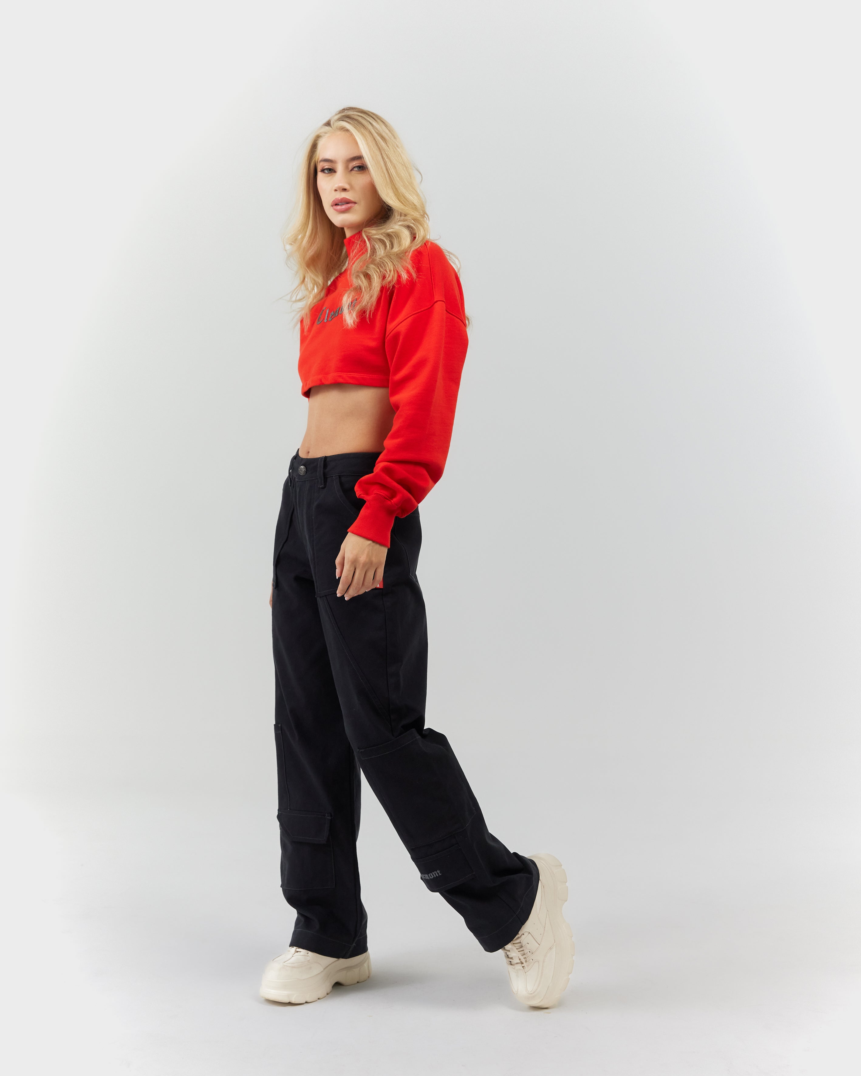 CROPPED SWEATER WOMEN  BELLEZZA RED CLEMONT
