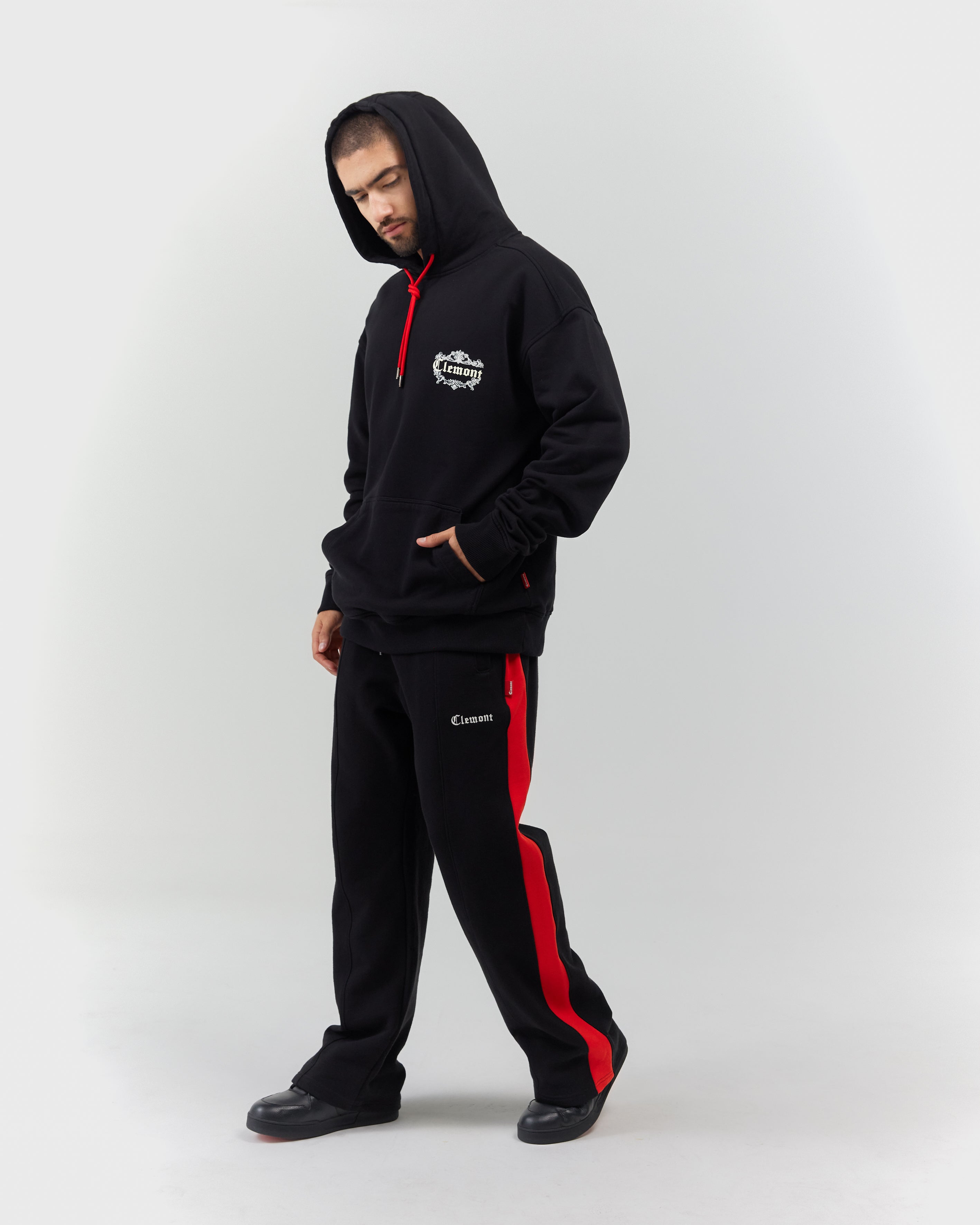HOODIE MEN  FIORITURA BLACK CLEMONT