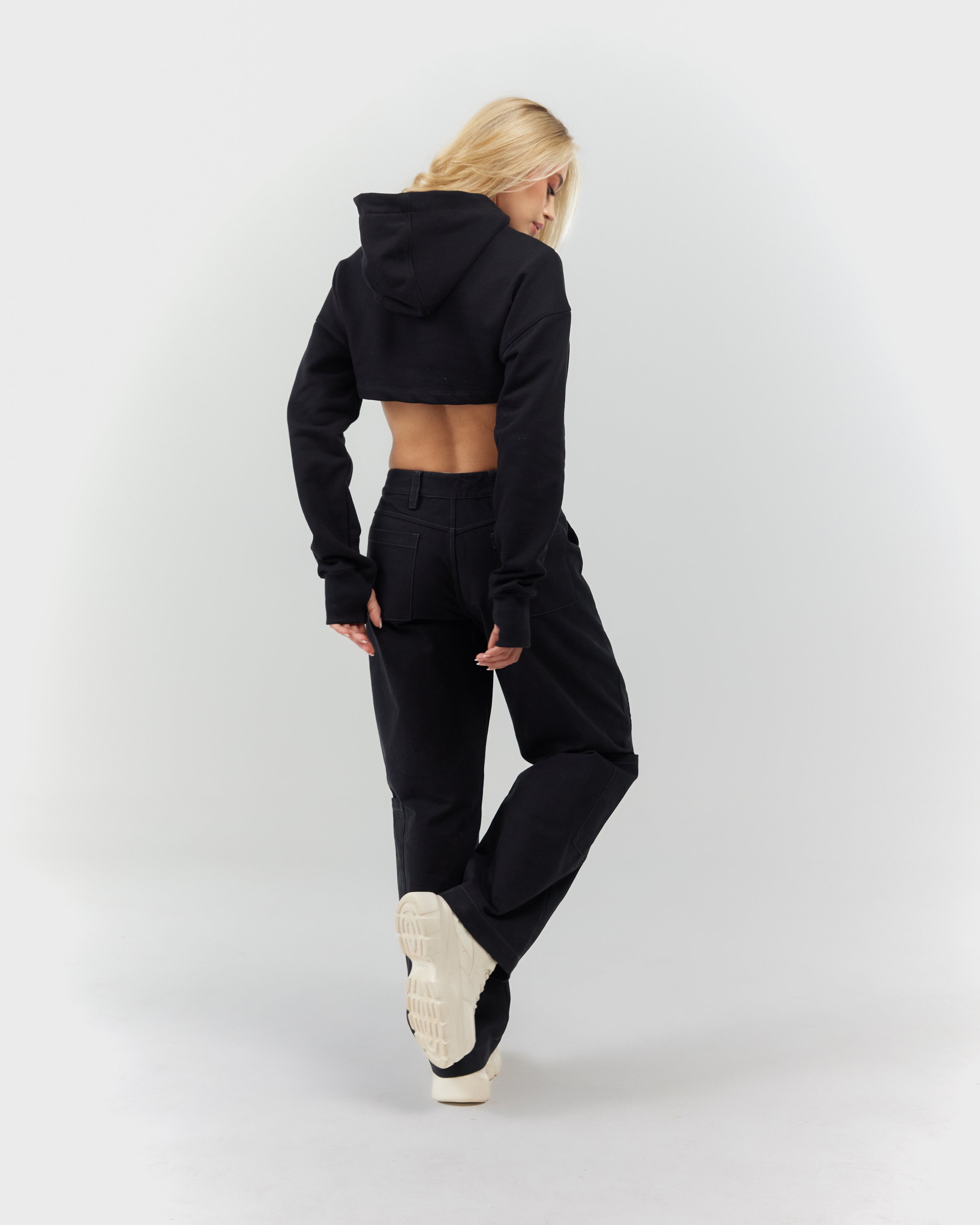 CROPPED HOODIE WOMEN  VIGORE  BLACK CLEMONT