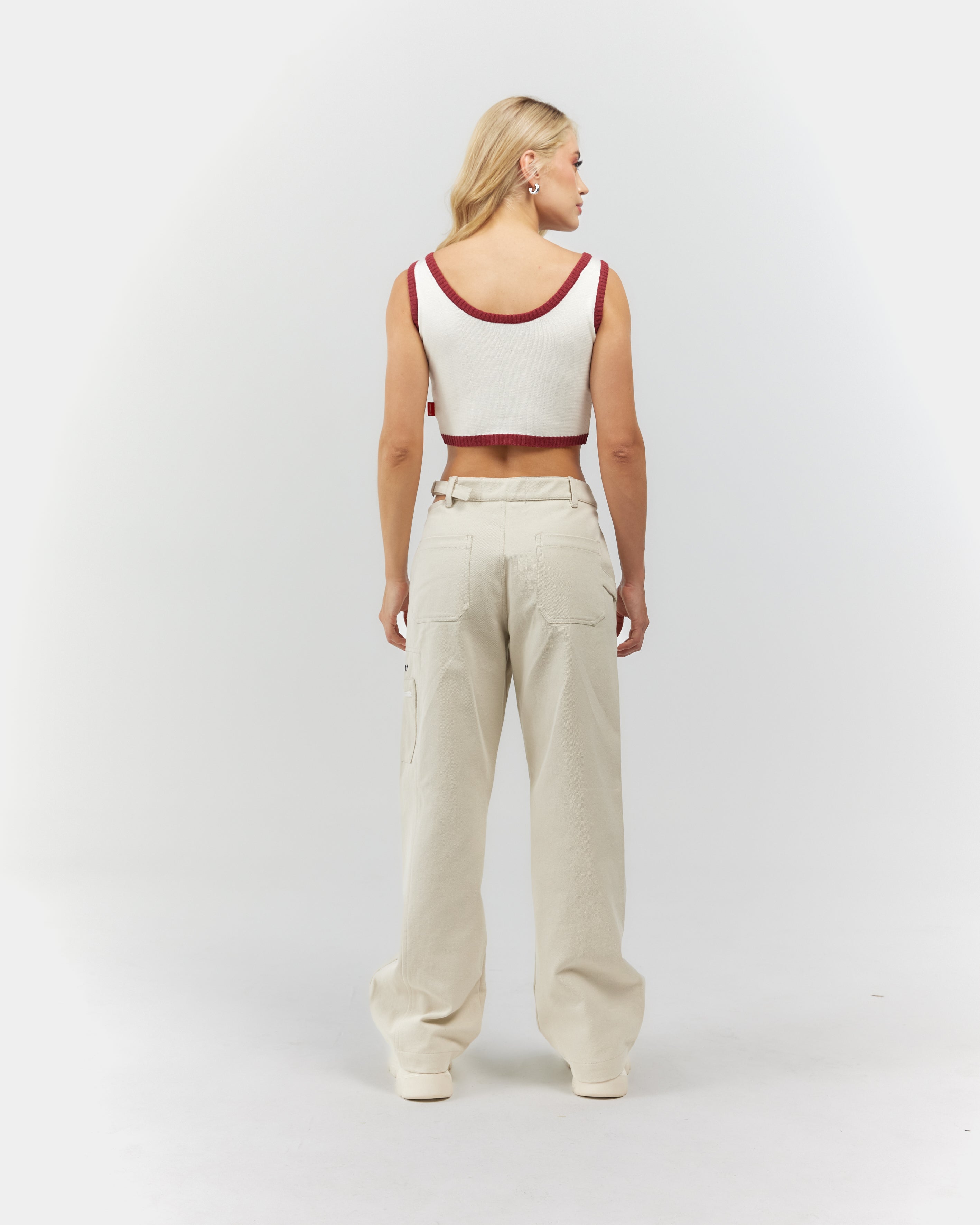 CROP TOP WOMEN  ELEGANZA CREAM/RED CLEMONT