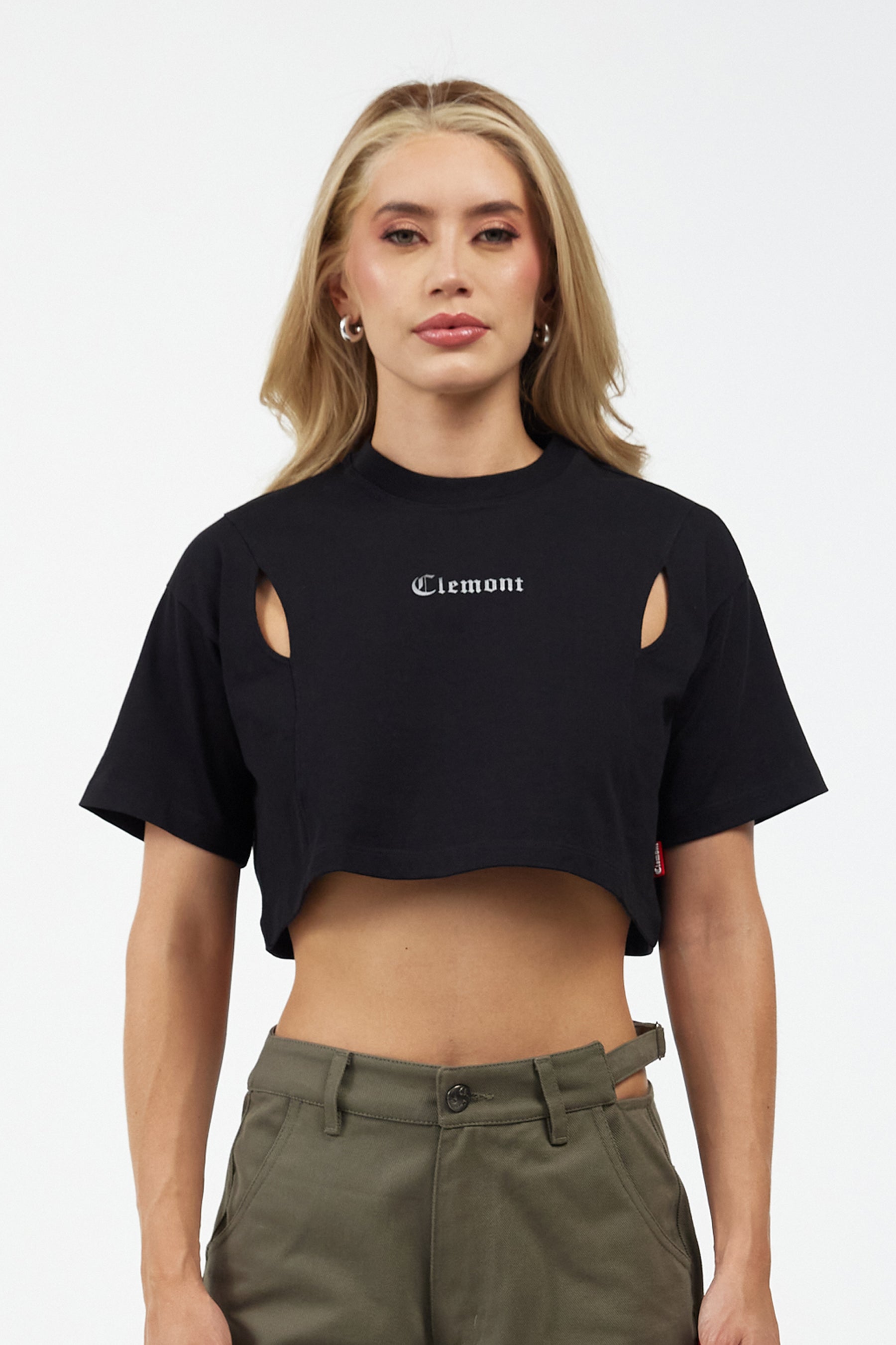 CROP TOP WOMEN  RAGGIANTE  BLACK CLEMONT
