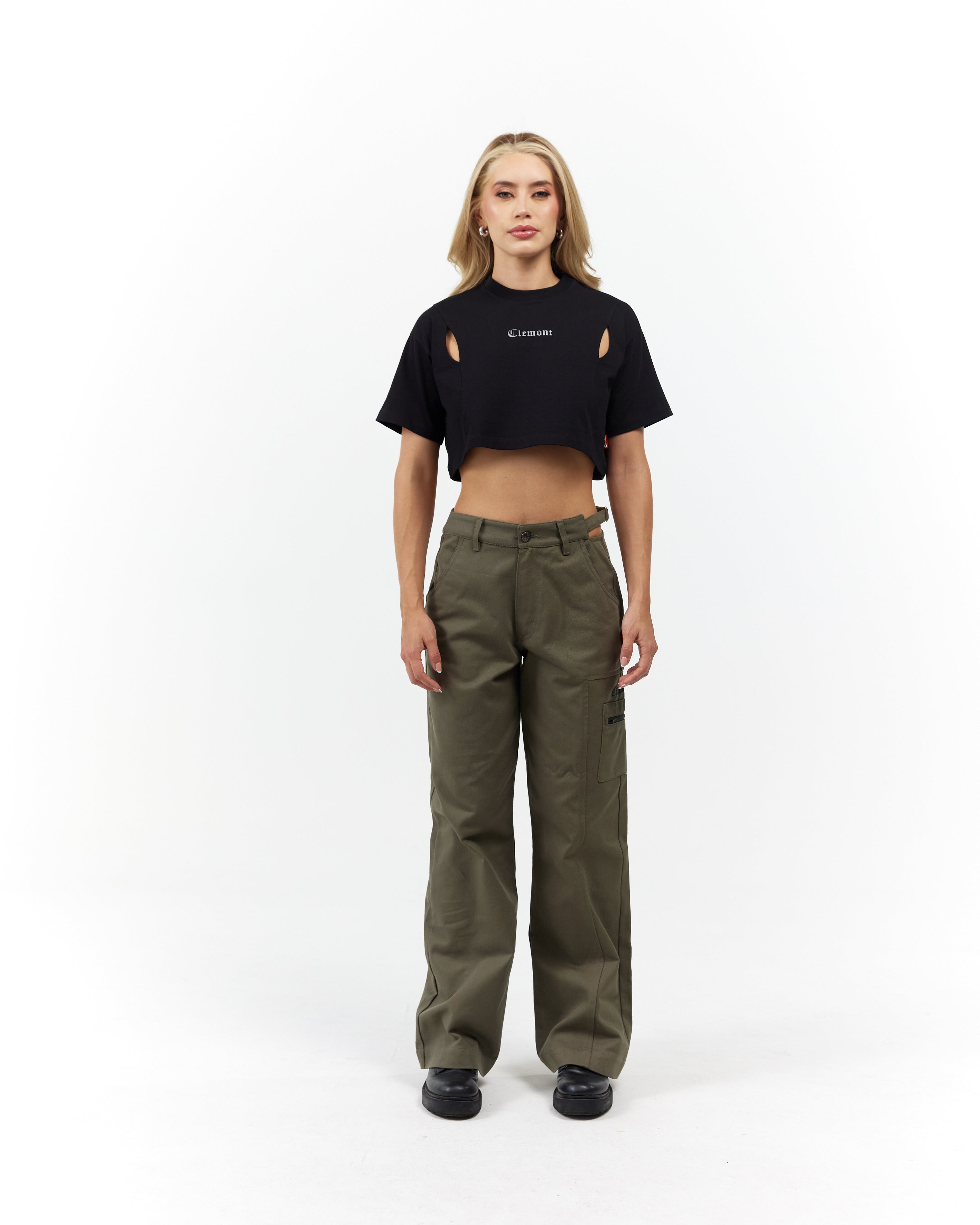 CROP TOP WOMEN  RAGGIANTE  BLACK CLEMONT