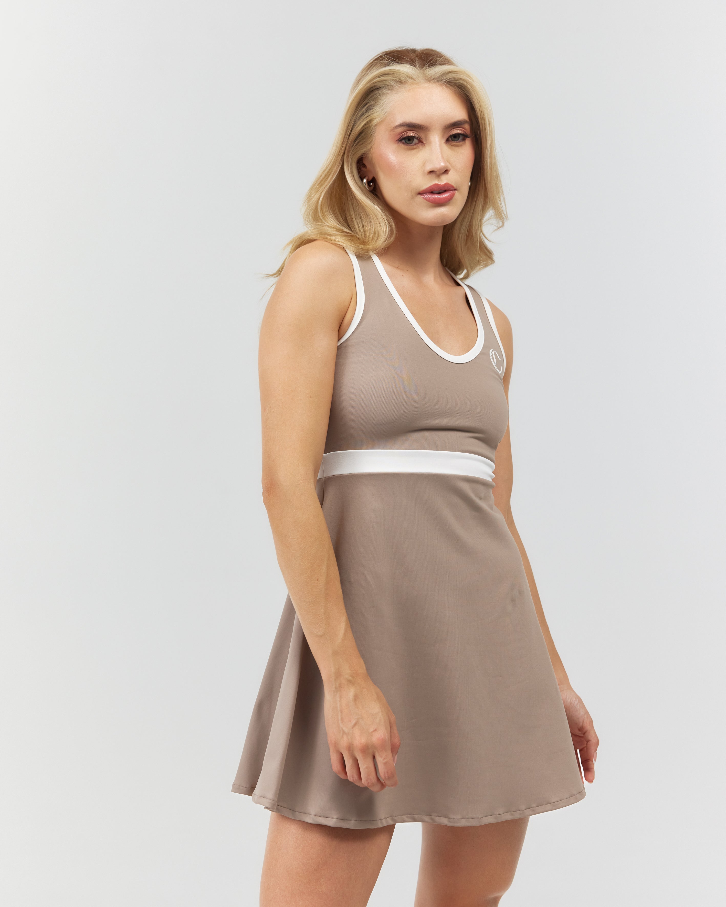 VESTIDO MUJER OPULENTIA TAUPE/CREAM  CLEMONT