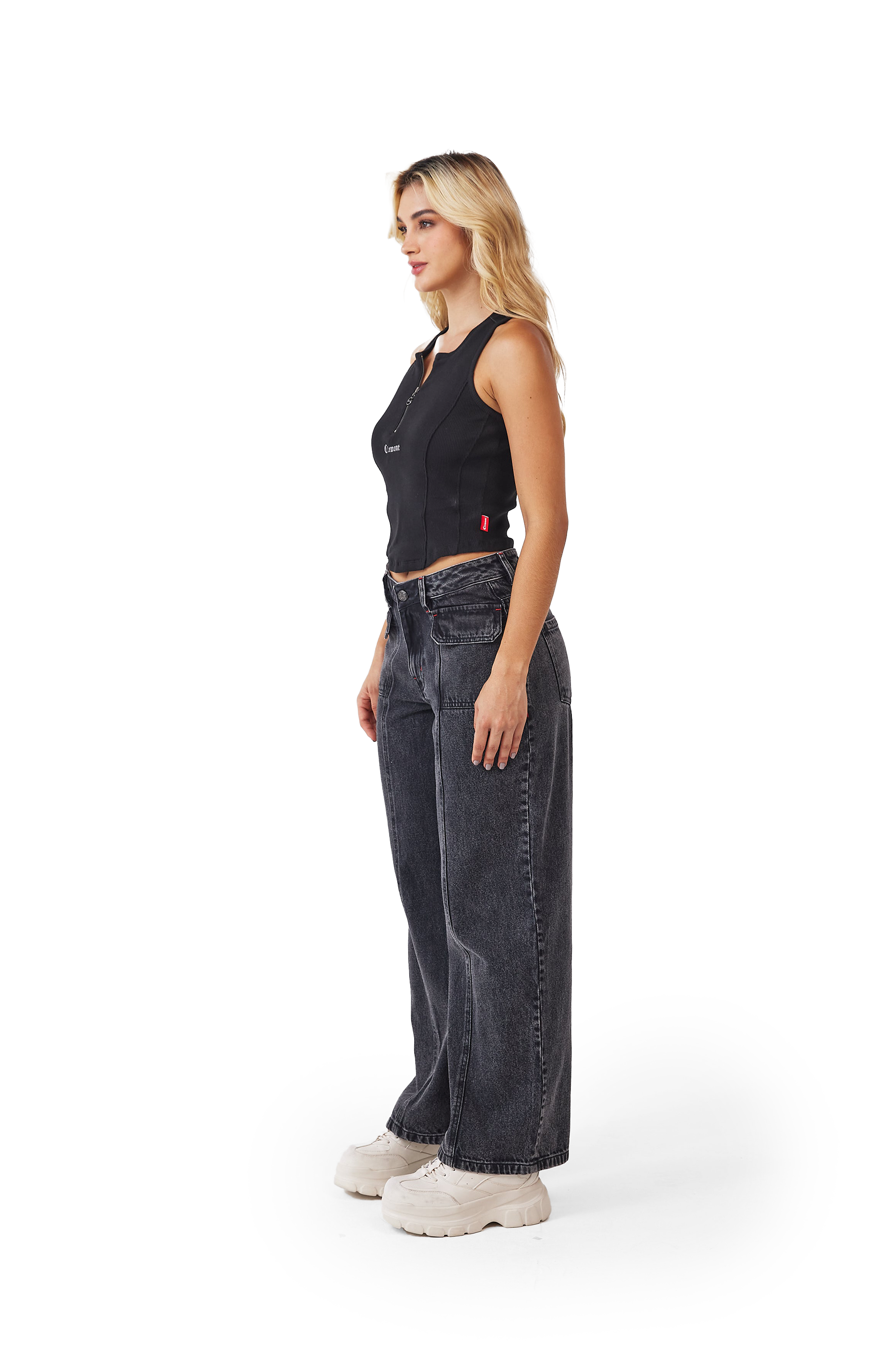 CROP TOPS FRAGILE  NEGRO CLEMONT