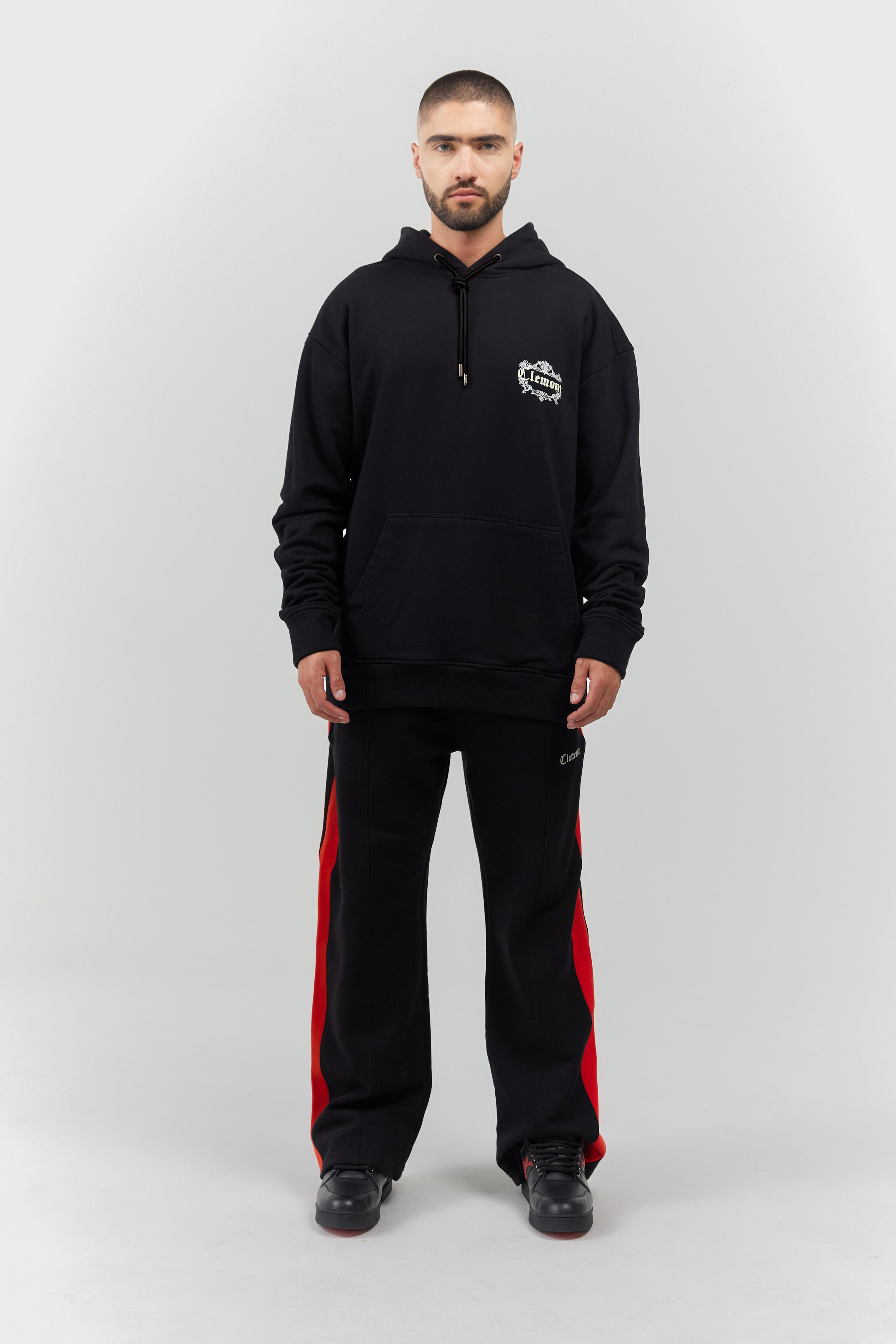 HOODIE MEN  FIORITURA BLACK CLEMONT